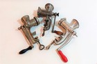 Antique Vintage Old Collectibel Lot Set Of 3 Meat Grinders Kitchen Used Works
