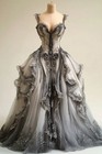 Vintage Victorian Ball Gown Lace Beaded Corset Evening Prom Wedding Party Dress