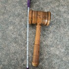 Vintage Solid Wood Oak Gavel - Judge Auctioneer Mallet - 11 5 Inches Long