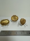 Vintage Solid Perfume Compact Set By Max Factor  Oval Ormolu   Schiaparelli -457
