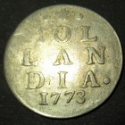 Certificat Authenticity 1730-90 Dutch Colonial New York Silver Loin Dime Holland