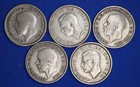 British Coins - George V   Vi Sixpences 6d Coins  50  Silver  13 7g    34220 
