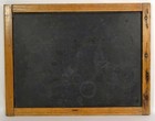 Antique Dbl Sided Message Slate-chalkboard In A Wood Frame-17 5  X 13 5 -school