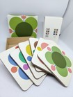 New Orla Kiely Atomic Flower Set Of 6 Multicolor Coasters In Box 