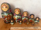Vintage Russian Matryoshka Nesting Dolls Winter Set Of 10 Signed Artist Egorova