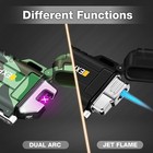 Outdoor Waterproof Windproof Dual Arc Lighter Set Usb Rechargeable Torch