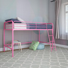 Jett Junior Twin Metal Loft Bed  Pink