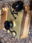 2 Antique S H Couch Brass Intercom Phones-in Special Wood Mountings