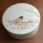 Set Of 6 Vintage Mcm Otagiri Round Lacquerware Coasters With Bird
