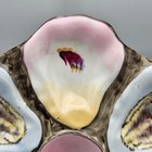 Vintage Blue   Pink Majolica Porcelain Oyster Plate