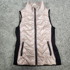 Calvin Klein Down Puffer Vest Womens Small Quilted Full Zip Pink Performance