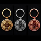Gold Plated Bitcoin Coin Key Chain Btc Coin Art Collection Design Key Ring Gift