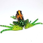 Blown Glass Green Frog Amphibian Figurine Miniatures Art Handmade