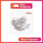 Pocoxll 100pcs Corsage Pins  Round Ball Head Sewing Pins  Bouquet Pins  Straight