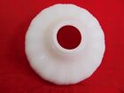  4-vintage Industrial Ribbed   Scalloped White Glass Light Shade 12  Salvage