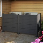 Domi 50 x49  Privacy Screen Fence vinyl Fence Panels aluminum Post 3 Panel grey