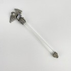 Vintage Pewter Dragon Figurine On Crystal Ball 8 l Magic Wand