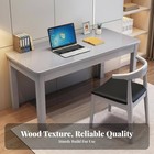 Solid Wood Desk Minimalist Wooden Study Table Modern Computer Workstation