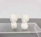 2 Miniature Ceramic Bisque Ready To Paint Lamb Figurines 2in High Vintage