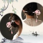 5 Colors Chinese Flower Hair Sticks Retro Glitter Rhinestone Hairpin Tassel