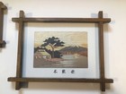 3 Vintage Japanese Wood Marquetry Inlay Art    moku Zogan    Mt Fuji Landscapes