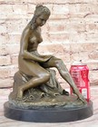 Nude Venus At The Bath Bronze Sculpture Statue Antique Reproduction Decor Art