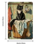 Rustic Black Cat Laundry Vintage Metal Sign 8x12 Tin Wall Decor Farmhouse Art