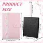  3 Pcs Journal Christmas Coquette Gift Set A5 Hardcover Leather Lace Pink Bow