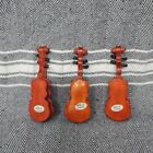 3 Vintage Wooden Violin String Instruments Christmas Ornaments Victorian Style