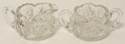 Vintage American Brilliant Cut Crystal Starburst Pattern Cream And Sugar Bowl