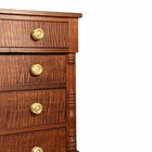 Antique American Late Sheraton Tiger Maple Cherry Chest Of Drawers