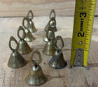 Lot Of 34 Vintage Small Solid Brass Bells  Rustic India Mix Of Shapes   Sizes