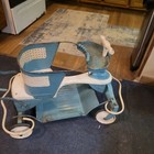 Original Vintage 1950s Taylor Tot Baby Stroller Walker Blue white Wood Metal