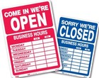  9574 Double-sided Open closed Sign With Business Hours  10 5 X 14 5 Inches