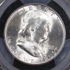 1948 D Half Dollars Franklin Pcgs Ms-65 Fbl
