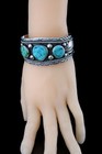 Vintage Old Pawn Rl Navajo Sterling Silver Turquoise Cuff Bracelet Size 6 75 