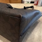 Coach Signature Logo Large Tote Brown black Zip Closure W  Red Pouch