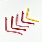 Goody s Plastic Snap Tight Barrette Lot Of 5 Red Pink Yellow Dot Texture Vintage