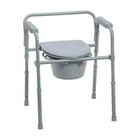 Drive Medical Bedside Commode Supports Up To 350-lbs Folding Steel