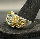 Vintage Antique Silver Tone Southwestern Native American Ring - Size 13