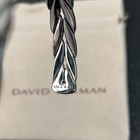 David Yurman 925 Silver 9mm Chevron  Cuff Bracelet Size M 6-7 Inch