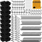 286-piece Extra Thick Pegboard Hooks Set  1 4  Heavy Duty Black Peg Board Org   