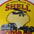 Vintage Shell Gasoline Sign - Gas Pump Porcelain One Gallon Motor Oil Sign