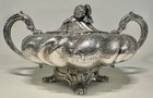 1836 Sterling Silver Richard Sibley Sugar Bowl Pumpkin Lobed Makepeace London