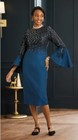 Size 6 Ashro Black Blue Formal Wedding Party Tie Ombre Sequin Sheath Dress