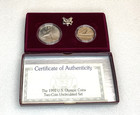 1992 U s  Mint Olympic 2 Coin Set - Silver Dollar   Clad Half W ogp   Coa
