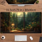 Anime Dark Green Plants Desk Mat Cute Xxl 31 5  X 15 8  