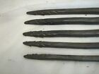 Primitive 5-tine Fish Eel Frog Gig Spear Head Hand Forged Iron Fishing Tool Fork