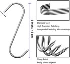 12 Pcs Stainless Steel Meat Hooks  8 Inch S Shaped For Hanging Bacon  Sausage   