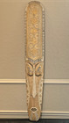 Tribal Primitive Tiki Wood Mask Tattoo Art Wall Plaque Etched 39 Inches Tall
